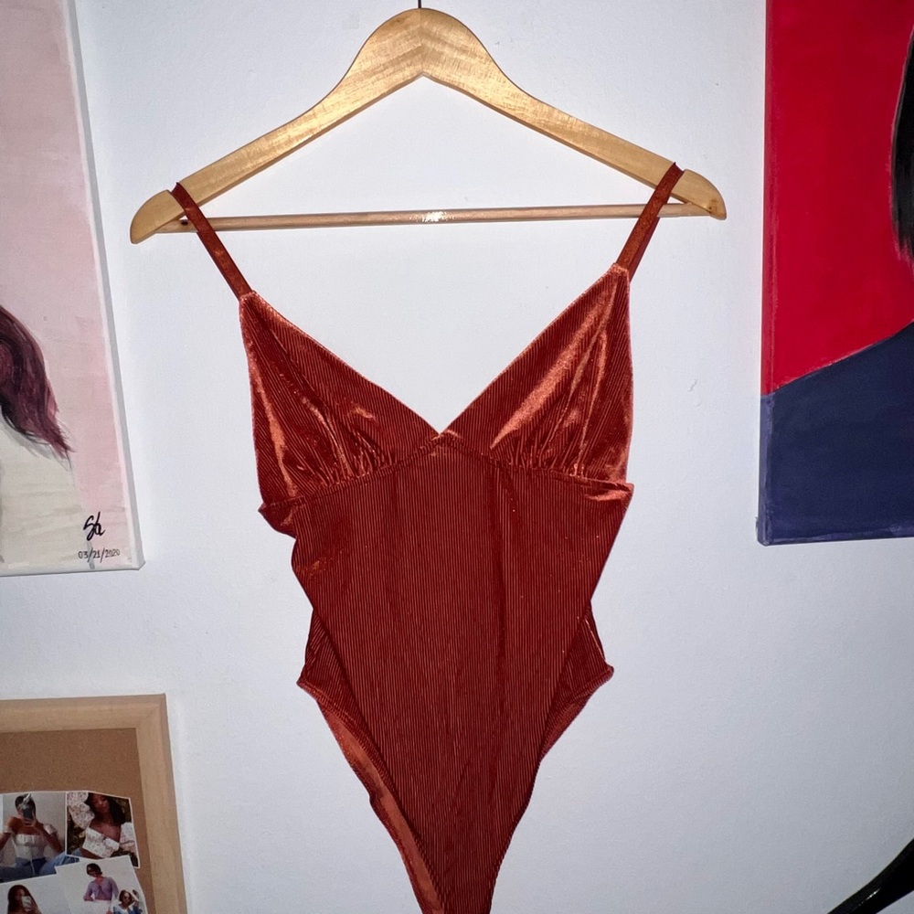 Rust Velvet Bodysuit